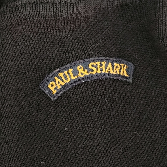 PAUL & SHARK black knit v-neck sweater pullover medium - Picture 11 of 12